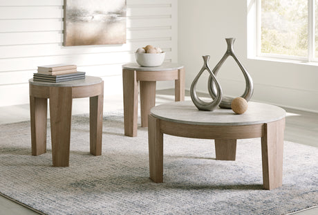 Nashville Furniture Outlets - Ashley Furniture - Guystone Table (Set of 3) - Occasional Table Set (3/CN) / Light Brown - T237-13