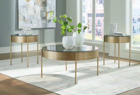 Nashville Furniture Outlets - Ashley Furniture - Jettaya Table (Set of 3) - Occasional Table Set (3/CN) / Brushed Brass - T285-13