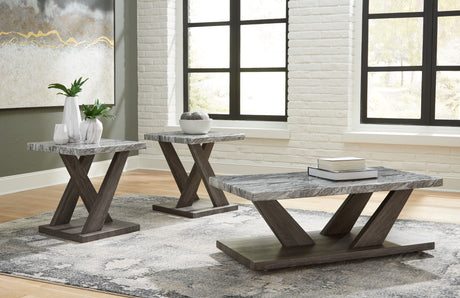 Nashville Furniture Outlets - Ashley Furniture - Bensonale Table (Set of 3) - Occasional Table Set (3/CN) / Brown/Gray - T400-13