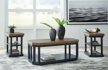 Nashville Furniture Outlets - Ashley Furniture - Landocken Table (Set of 3) - Occasional Table Set (3/CN) / Brown/Blue - T402-13