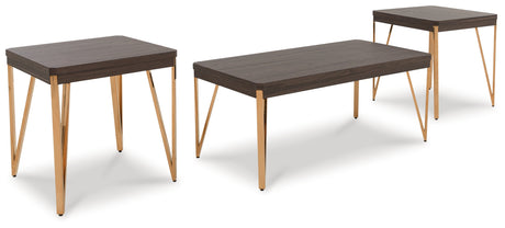 Nashville Furniture Outlets - Ashley Furniture - Bandyn Table (Set of 3) - Occasional Table Set (3/CN) / Brown/Champagne - T404-13