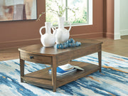 Nashville Furniture Outlets - Ashley Furniture - Burkbyer Coffee Table - Rectangular Cocktail Table / Brown - T513-1