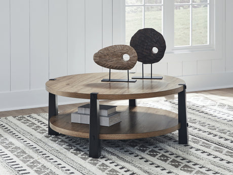 Nashville Furniture Outlets - Ashley Furniture - Ridgester Coffee Table - Round Cocktail Table - T518-8