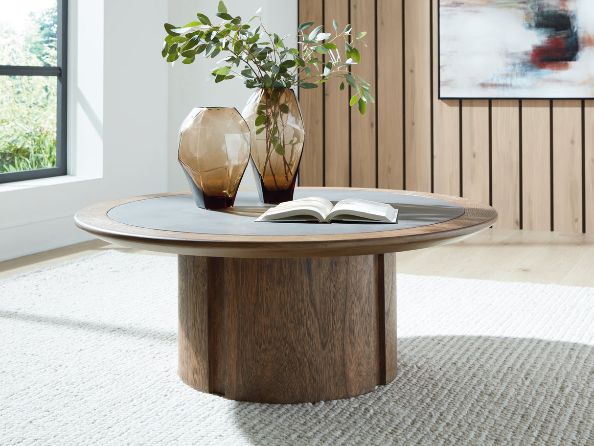 Nashville Furniture Outlets - Ashley Furniture - Dontayne Coffee Table - Round Cocktail Table - T563-8