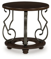 Nashville Furniture Outlets - Ashley Furniture - Frallyn End Table - Round End Table / Dark Brown - T623-6