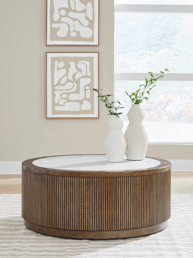 Nashville Furniture Outlets - Ashley Furniture - Hadonna Coffee Table - Round Cocktail Table - T658-8