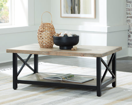 Nashville Furniture Outlets - Ashley Furniture - Bristenfort Coffee Table - Rectangular Cocktail Table / Brown/Black - T685-1