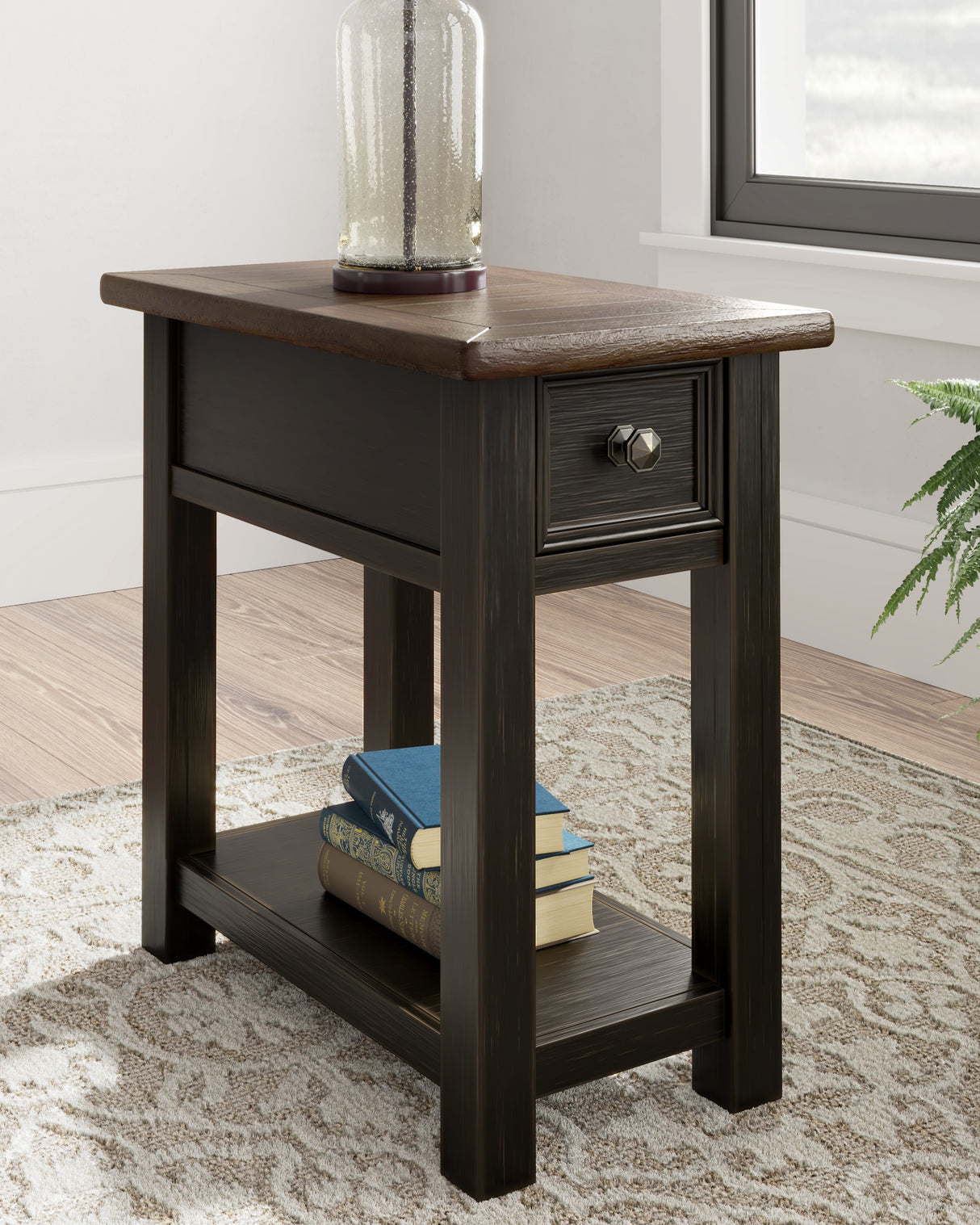 Nashville Furniture Outlets - Ashley Furniture - Tyler Creek Chairside End Table - Chair Side End Table / Grayish Brown/Black - T736-107