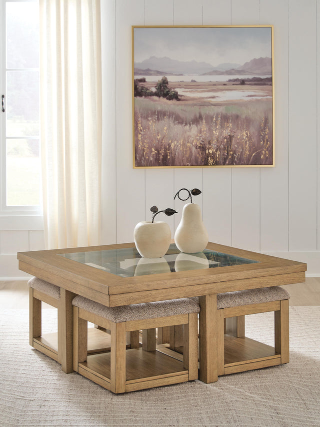 Nashville Furniture Outlets - Ashley Furniture - Wittenmyer Coffee Table with 4 Stools (Set of 5) - Cocktail TBL w/4 Stools (5/CN) - T794-20