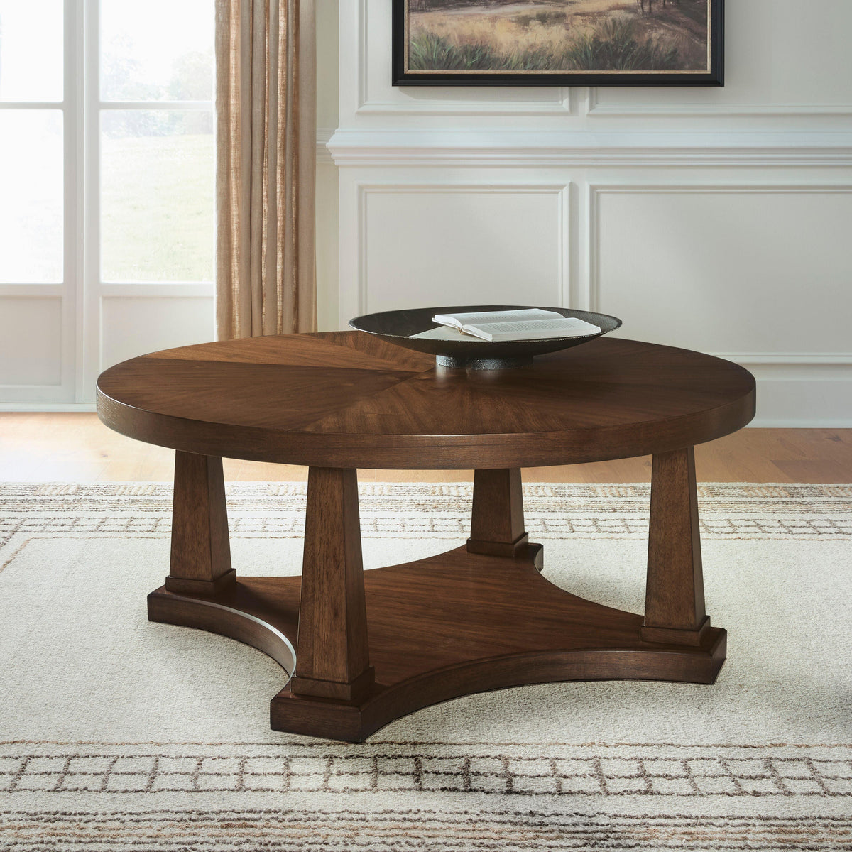 Nashville Furniture Outlets - Ashley Furniture - Rustic Plains Coffee Table - Round Cocktail Table - T877-8