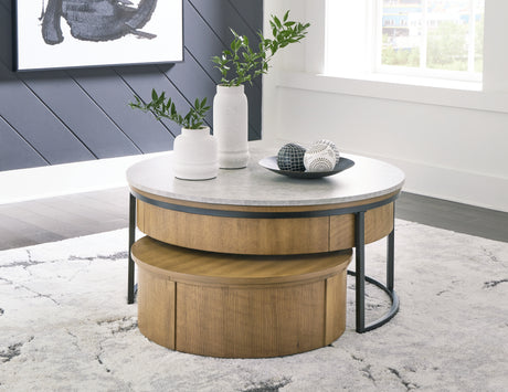 Nashville Furniture Outlets - Ashley Furniture - Fridley Nesting Coffee Table (Set of 2) - Nesting Cocktail Tables (Set of 2) / Gray/Brown/Black - T964-8