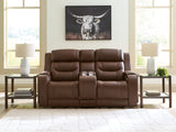 Nashville Furniture Outlets - Ashley Furniture - Knightington Living Room - PWR REC Love w/Audio Seating / Brown - PCU1160218A