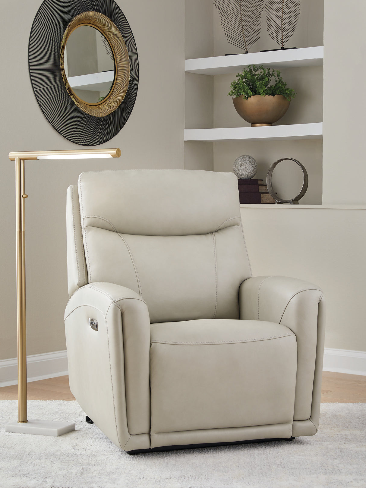Nashville Furniture Outlets - Ashley Furniture - Pincara Living Room - PWR AutoGlide REC/ADJ Headrest / Bone - PCU1380042