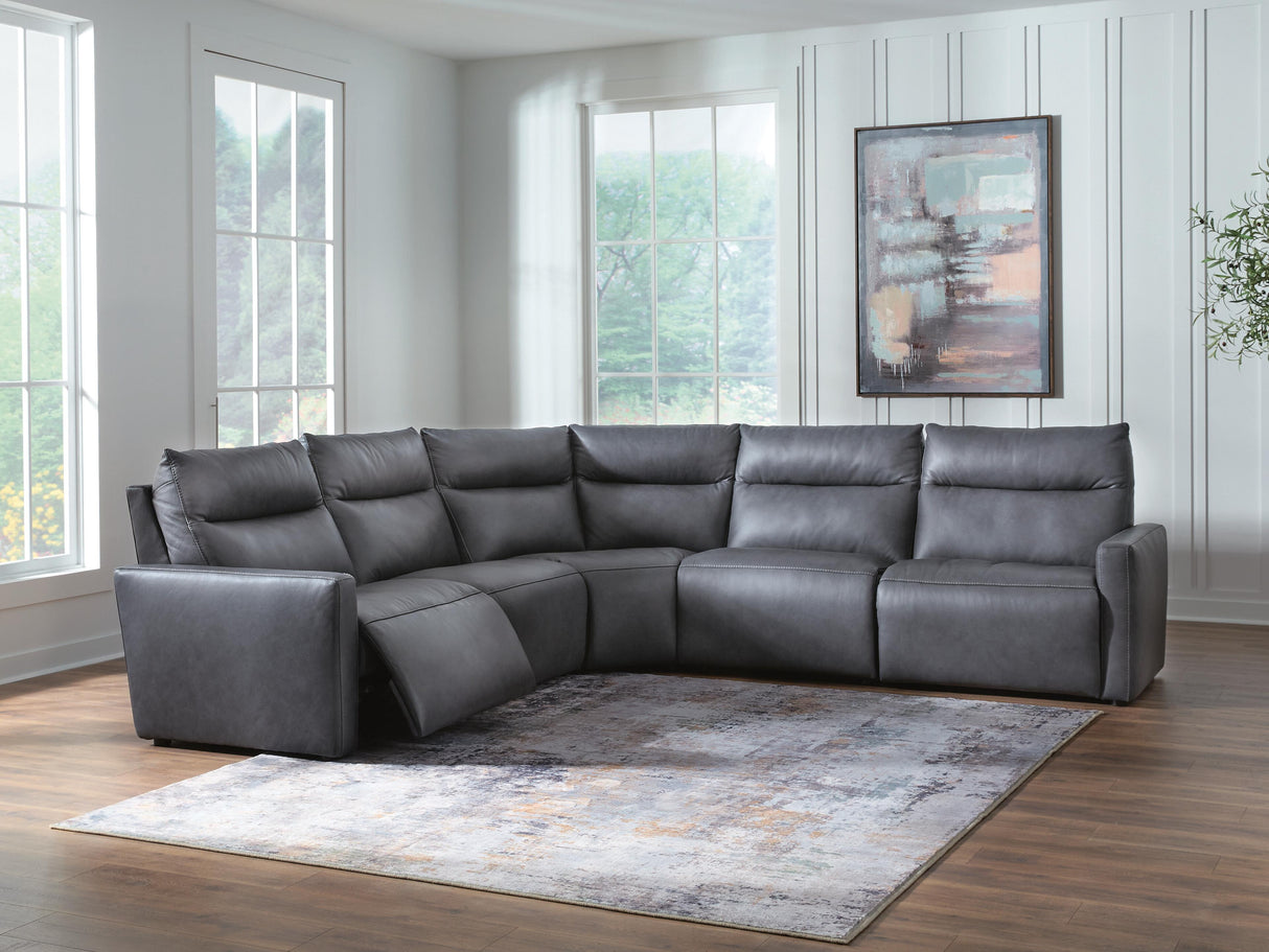 Nashville Furniture Outlets - Ashley Furniture - ModZ Sectional - 5-Piece Power Reclining Sectional / Blue - U14001S6