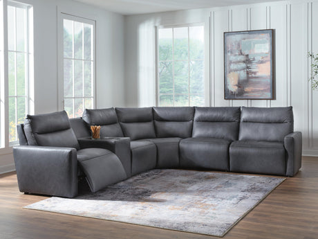 Nashville Furniture Outlets - Ashley Furniture - ModZ Sectional - 6-Piece Power Reclining Sectional with Audio Console - U14001S9