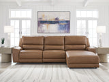 Nashville Furniture Outlets - Ashley Furniture - DeepWakes Sectional - 3-Piece Reclining Sofa Chaise / Caramel - PCU62606S22