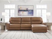 Nashville Furniture Outlets - Ashley Furniture - DeepWakes Sectional - 3-Piece Reclining Sofa Chaise / Caramel - PCU62606S22