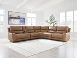 Nashville Furniture Outlets - Ashley Furniture - DeepWakes Sectional - 6-Piece Reclining Sectional with Storage Console / Caramel - PCU62606S36