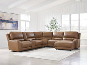 Nashville Furniture Outlets - Ashley Furniture - DeepWakes Sectional - 6-Piece Power Reclining Sectional with Chaise / Caramel - PCU62606S6