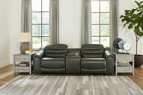 Nashville Furniture Outlets - Ashley Furniture - Center Line Sectional - 3-Piece Power Reclining Sectional Sofa / Dark Gray - U63404S5