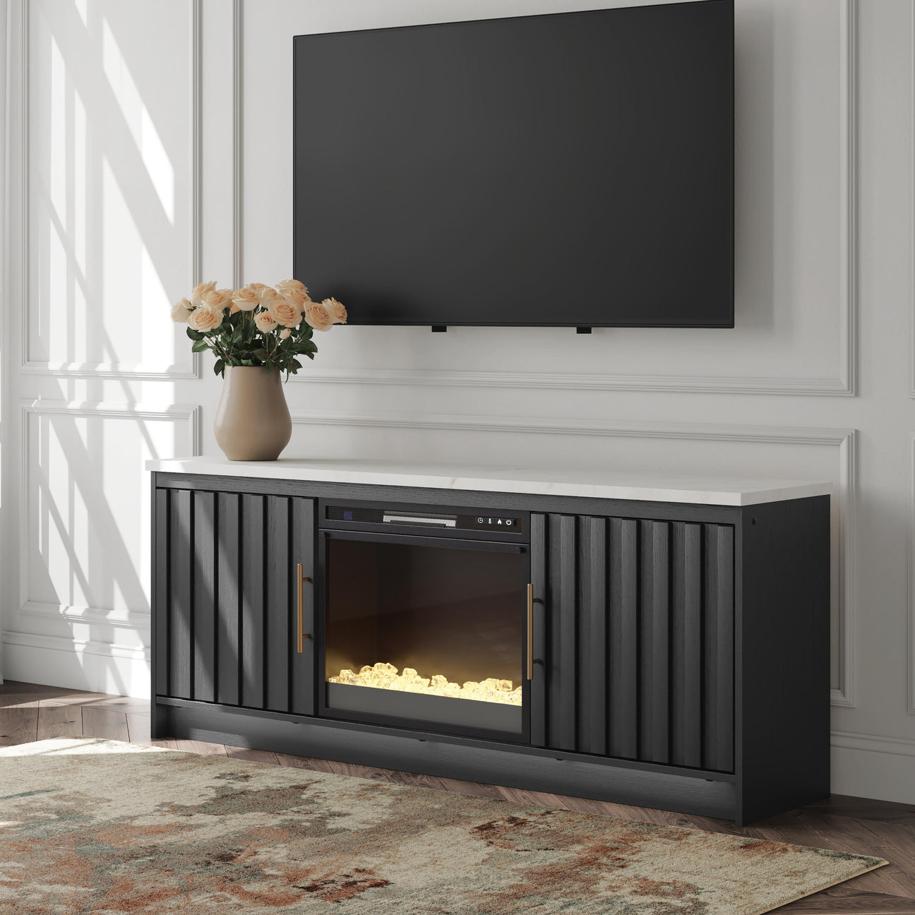 Nashville Furniture Outlets - Ashley Furniture - Cadmori 63" TV Stand with Electric Fireplace - 63" TV Stand with Electric Fireplace - W2616W1