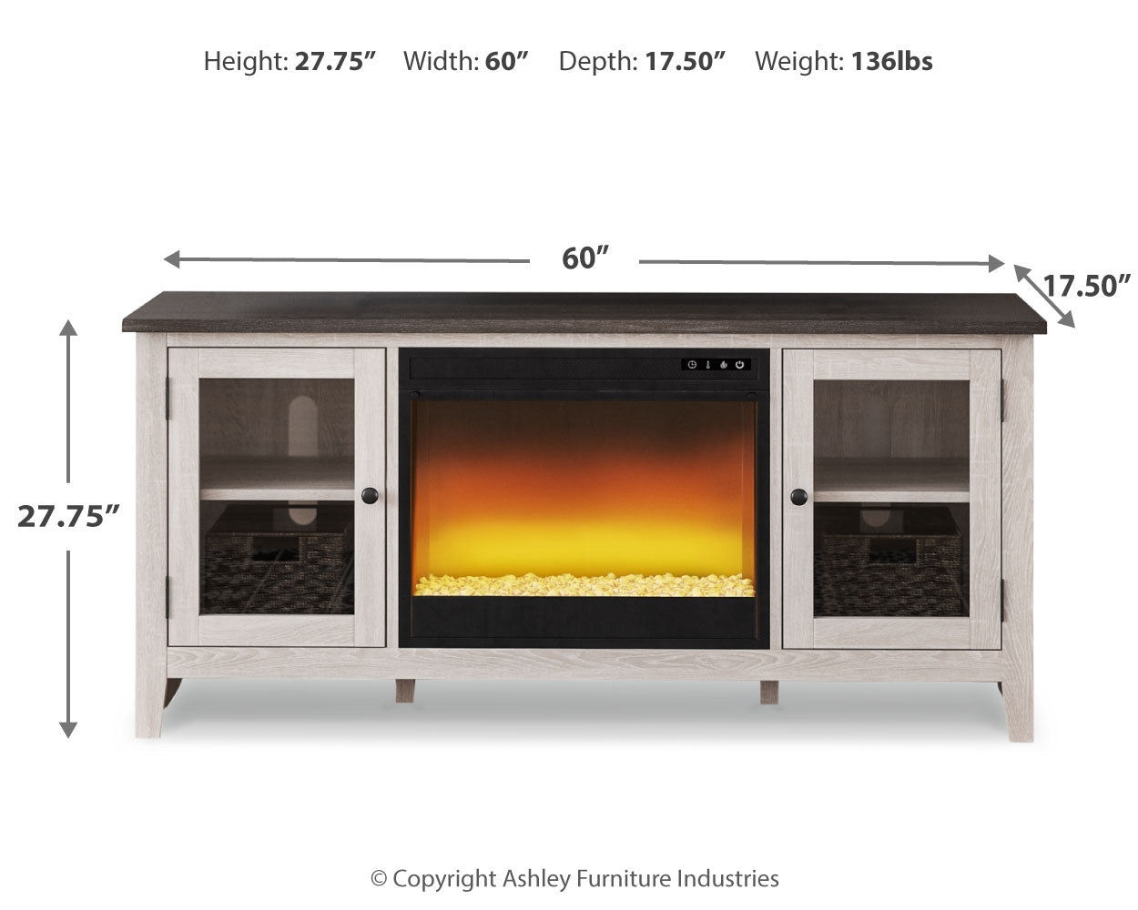 Ashley Furniture Dorrinson TV Stand with Electric Fireplace - Thumbnail 3