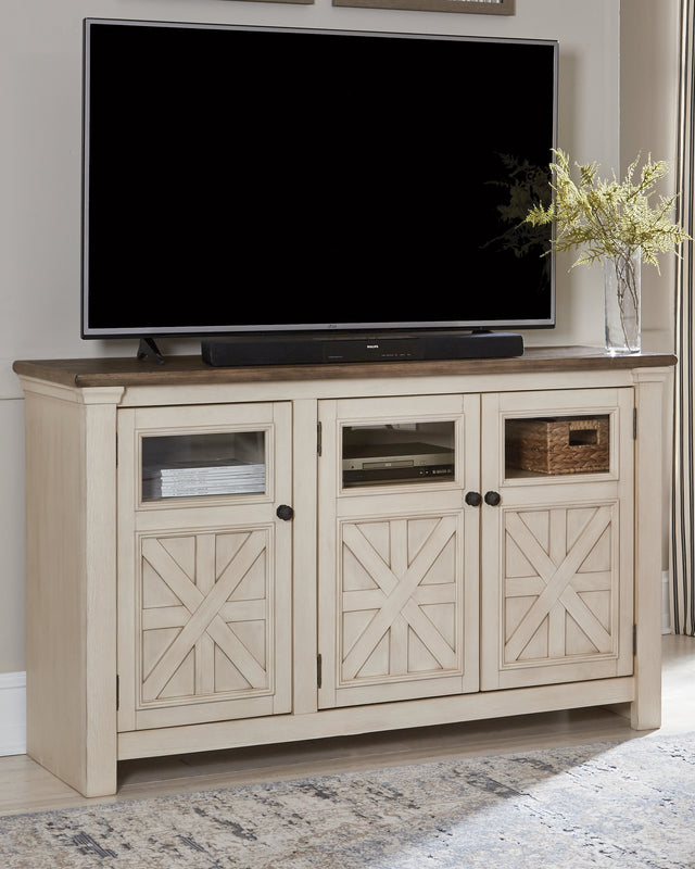 Nashville Furniture Outlets - Ashley Furniture - Bolanburg 60" TV Stand - 60" / White/Weathered Gray - W647-38