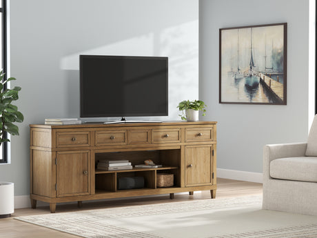 Nashville Furniture Outlets - Ashley Furniture - Sharlance 81" TV Stand - 81" / Light Brown - W655-68
