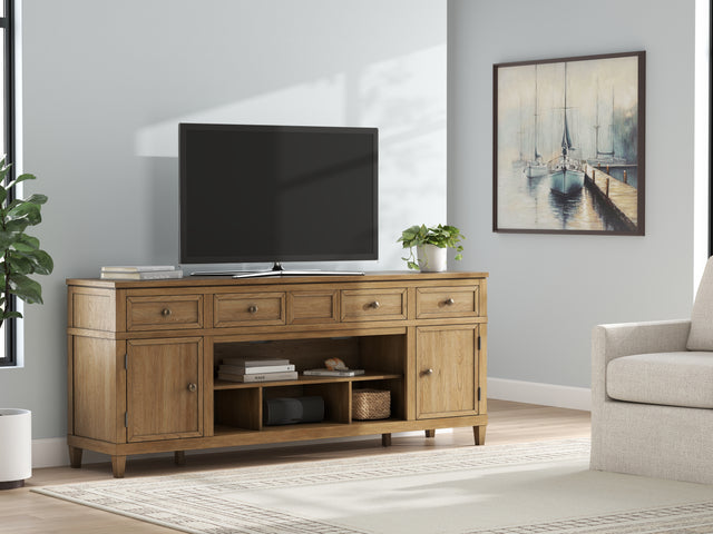 Nashville Furniture Outlets - Ashley Furniture - Sharlance 81" TV Stand - 81" / Light Brown - W655-68