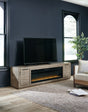 Nashville Furniture Outlets - Ashley Furniture - Krystanza TV Stand with Electric Fireplace - TV Stand with Electric Fireplace / Weathered Gray - W760W1
