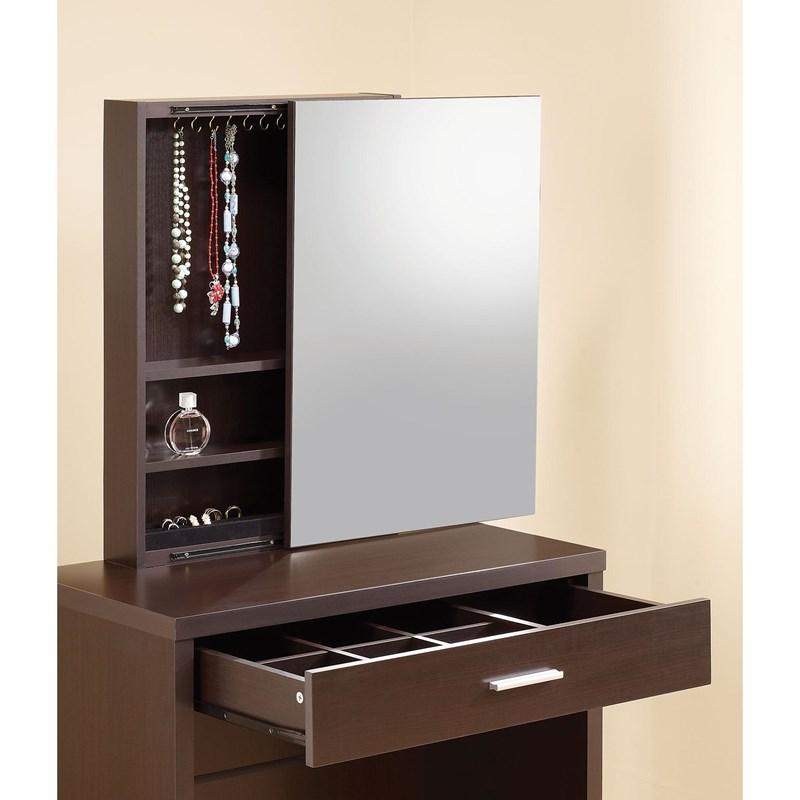 Nashville Furniture Outlets-Storage Mirror Vanity Set- 