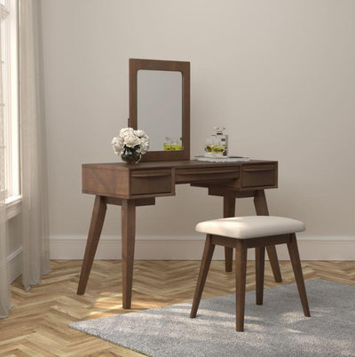 Nashville Furniture Outlets-Medium Brown Vanity Set- 