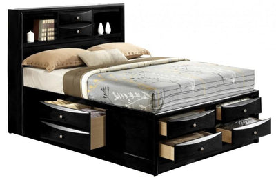 Nashville Furniture Outlets-Emily Black Storage Bed- 