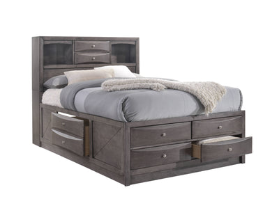 Nashville Furniture Outlets-Emily Gray Storage Bed- 